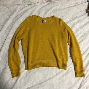 Divided mustard yellow sweater
